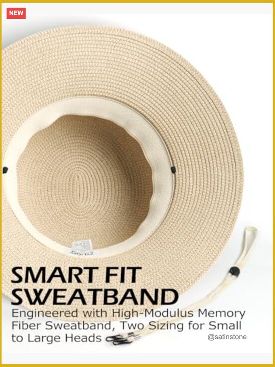 Wide Brim Straw Sun Hat UPF 50+ Floppy Beach Vacation Travel Hat main image 6